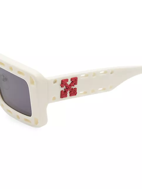 Off-white Atlantic 53mm Rectangular Sunglasses In White Dark Grey
