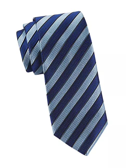 Shop Charvet Stripe Barrell Woven Silk Tie | Saks Fifth Avenue