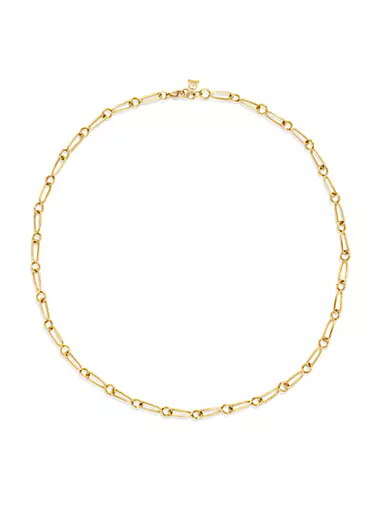 Classic 18K Gold Small River Chain Necklace