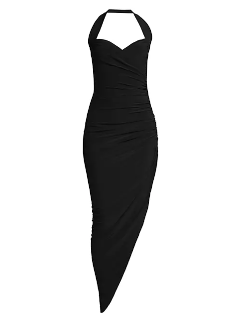 Shop Norma Kamali Cayla Draped Asymmetric Jersey Gown | Saks Fifth Avenue