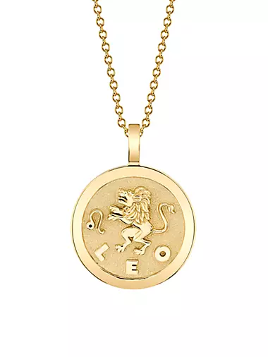 Zodiac 18K Yellow Gold Leo Pendant Necklace