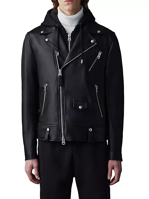 Shop Mackage Magnus Leather Moto Jacket | Saks Fifth Avenue