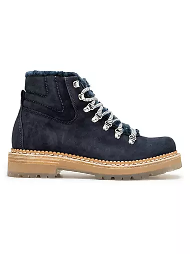 Camelia Suede & Shearling Short Hiker Boots