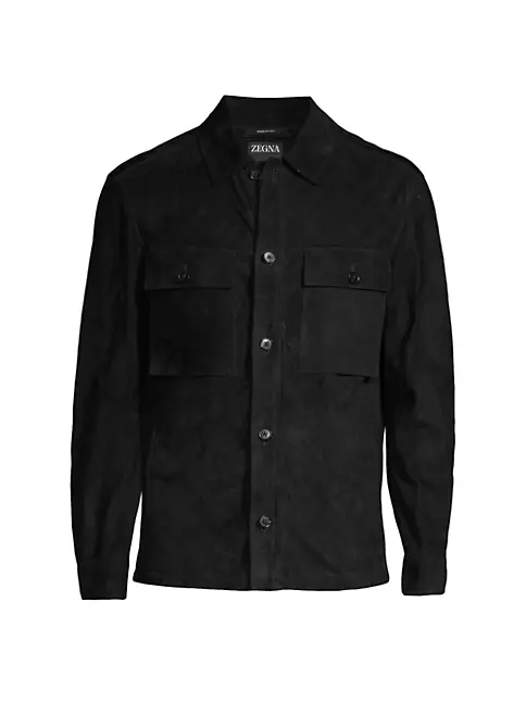 Shop ZEGNA Suede Overshirt Jacket | Saks Fifth Avenue