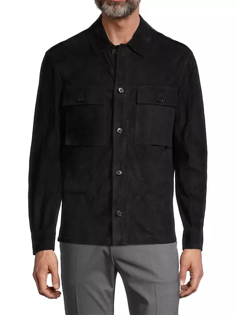 Shop ZEGNA Suede Overshirt Jacket | Saks Fifth Avenue