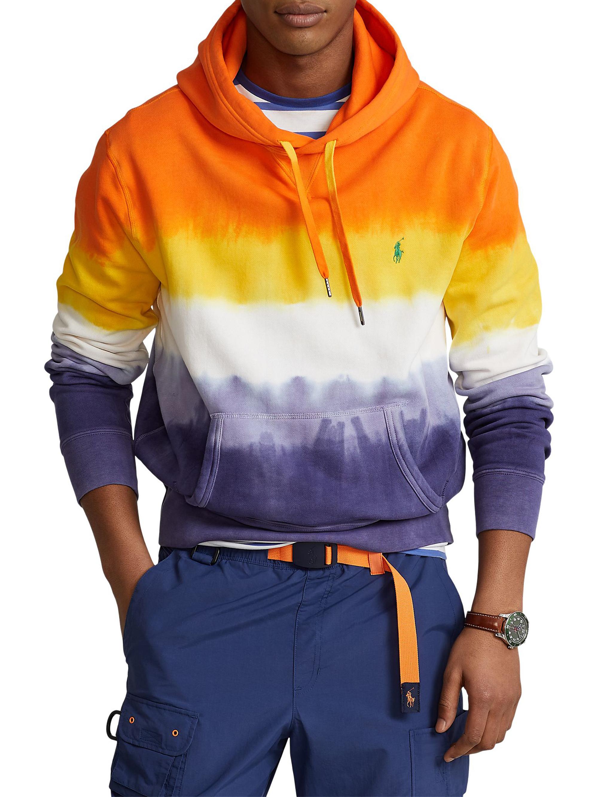 Shop Polo Ralph Lauren Tie-Dye Striped Fleece Hoodie | Saks Fifth Avenue