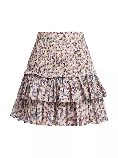 Shop Isabel Marant Étoile Naomi Smocked Pritned Miniskirt | Saks Fifth ...