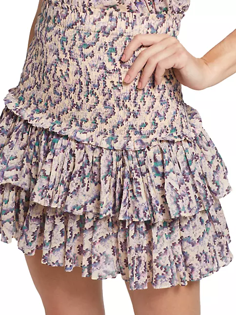 Shop Isabel Marant Étoile Naomi Smocked Pritned Miniskirt | Saks Fifth ...