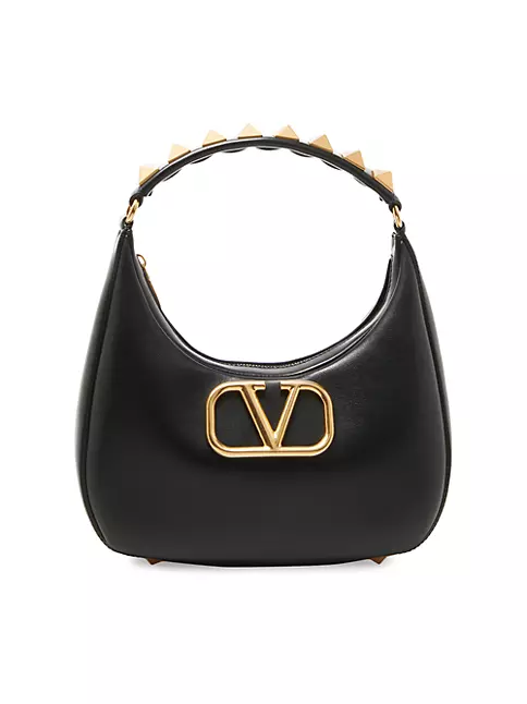 Shop Valentino Garavani Stud Sign Leather Hobo Bag | Saks Avenue