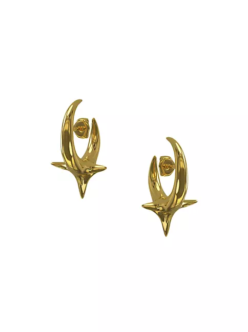 18K Gold Vermeil Spiked Hoop Earrings