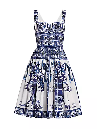 Blu Mediterraneo Sleeveless Floral Fit & Flare Dress