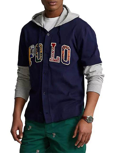 Shop Polo Ralph Lauren Logo Baseball Jersey Hoodie
