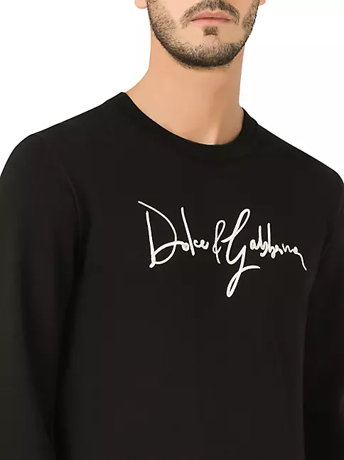 Shop Dolce&Gabbana Embroidered Logo Sweater | Saks Fifth Avenue