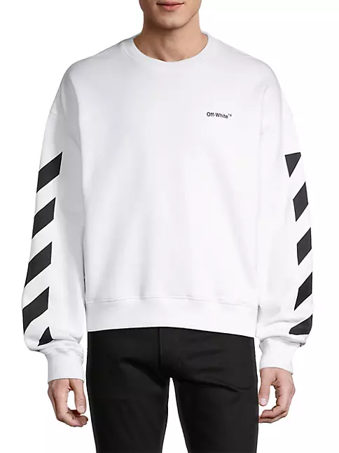 Shop Off-White Diag Helvetica Crewneck Sweatshirt | Saks Fifth Avenue