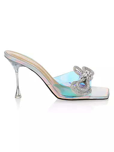 Double Bow Iridescent PVC Mules
