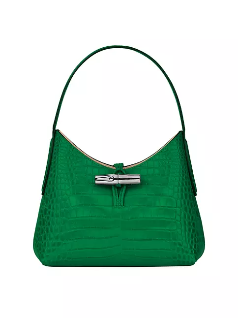 Longchamp on X: Discover the Roseau Croco mini messenger bag - an