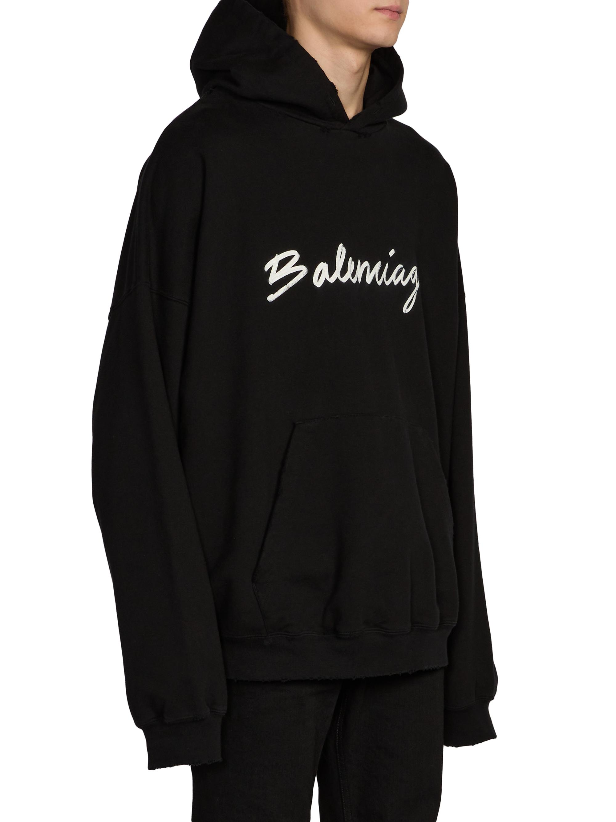 Shop Balenciaga Script Logo Hoodie | Saks Fifth Avenue