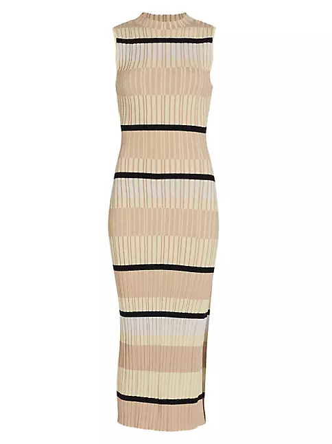 Shop Anna Quan Harriet Stripe Rib-Knit Midi-Dress | Saks Fifth Avenue