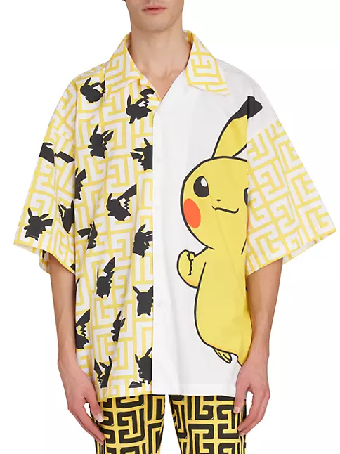 新品 Balmain Oversized Pokémon print shirt
