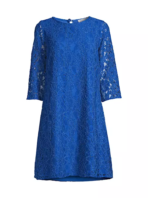 Shop Caroline Rose Flora Lace Knit Swing Dress | Saks Fifth Avenue