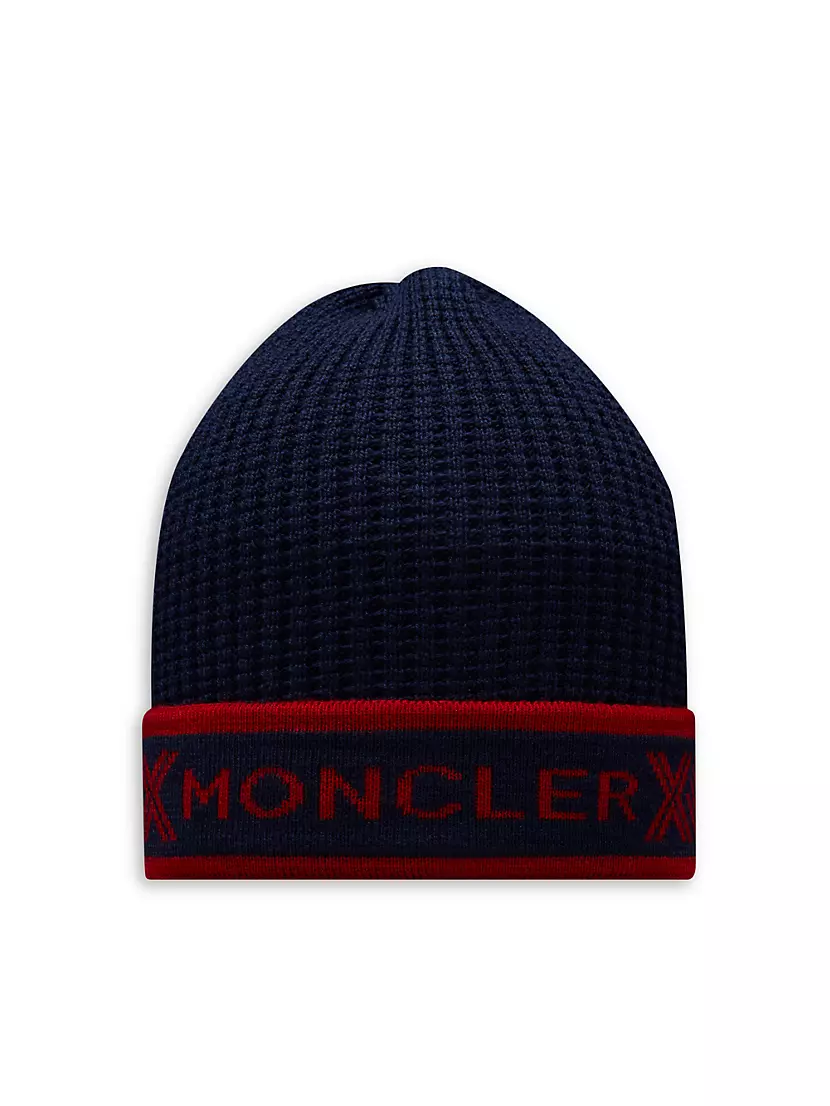 Shop Moncler Logo Wool Beanie Hat | Saks Fifth Avenue