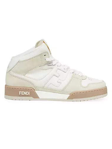 Fendi Match Suede & Leather High-Top Sneakers