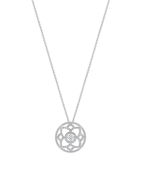 de Beers Jewellers Women's Enchanted Lotus 18K White Gold & Diamond Pendant Necklace - White Gold One-Size