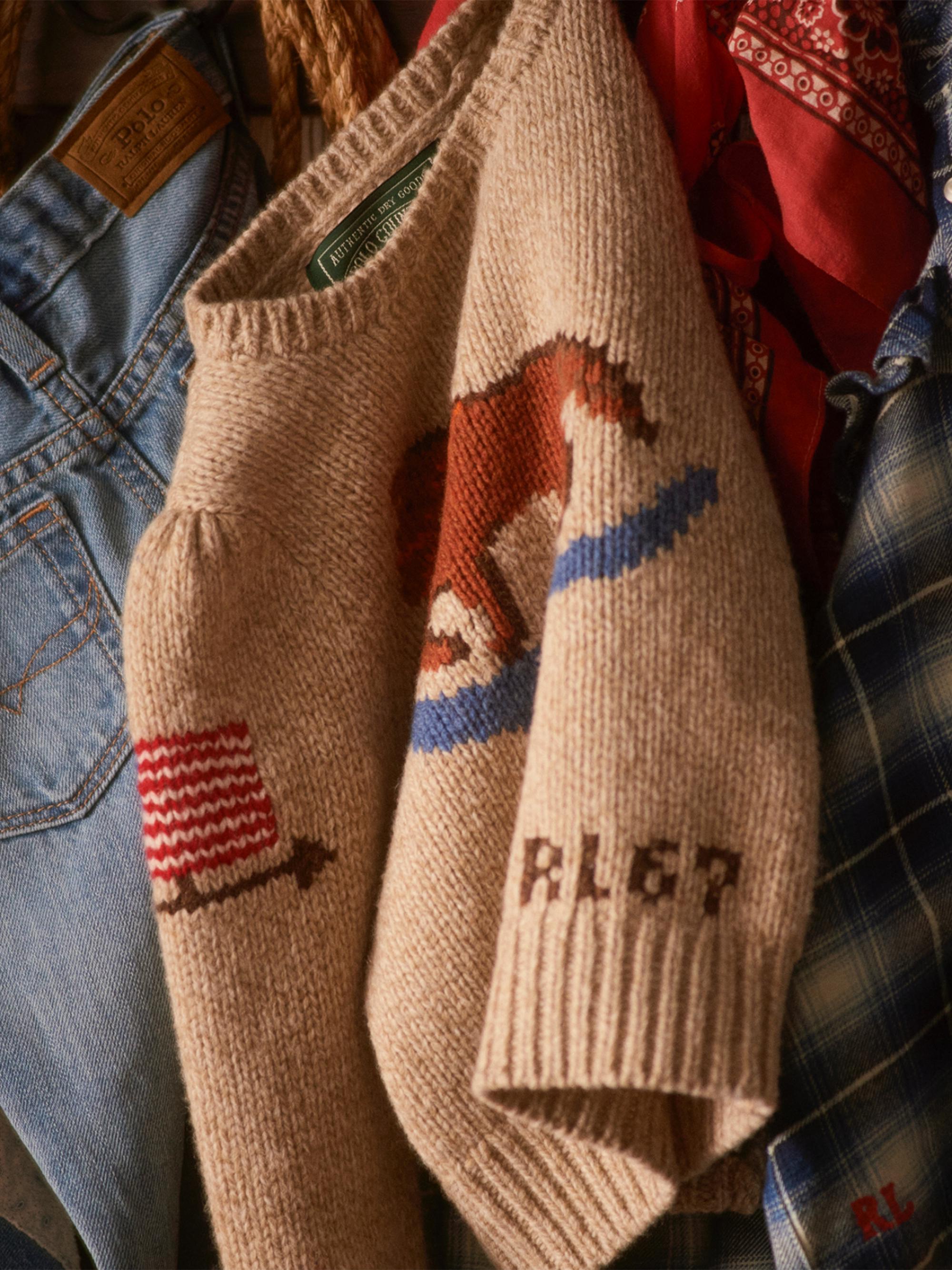Shop Polo Ralph Lauren Little Girl's u0026 Girl's Shepherd Marl-Horse Sweater |  Saks Fifth Avenue