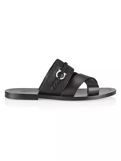 Shop FERRAGAMO Giotto Braided Criss-Cross Leather Sandals | Saks Fifth ...