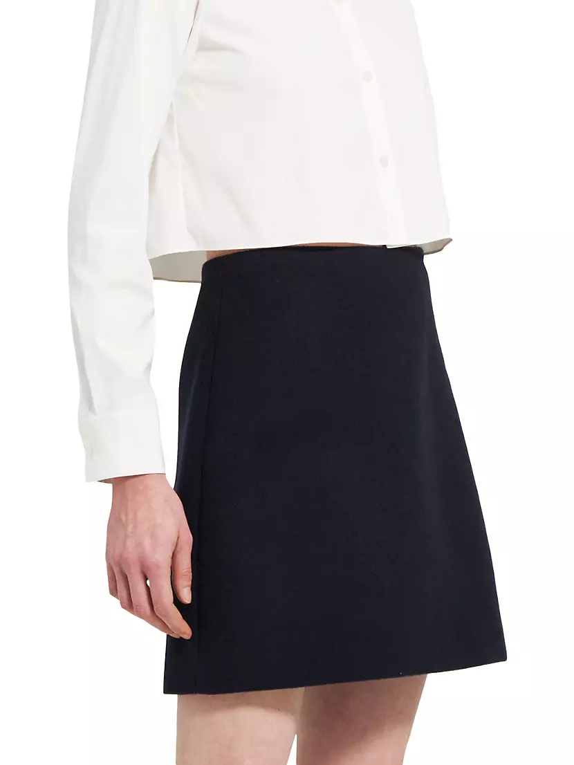 A-Line Wool & Cashmere Miniskirt
