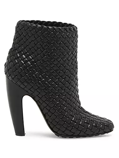 Woven Leather Ankle Boots