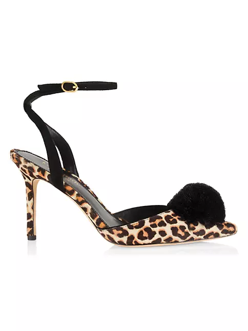 Indsigt ser godt ud Næb Shop kate spade new york Amour Pom Leopard-Print Calf Hair Ankle-Strap  Pumps | Saks Fifth Avenue