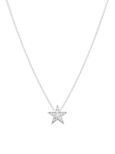 Tiny Treasures 18K White Gold & 0.26 TCW Diamond Star Necklace