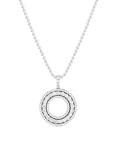 Siena 18K White Gold & 0.48 TCW Diamond Open Circle Large Pendant Necklace