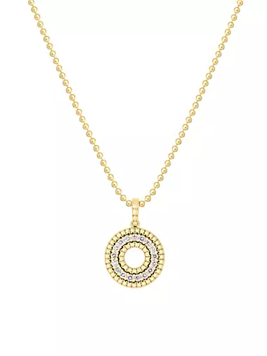 Siena 18K Gold & Diamond Open Circle Pendant Necklace