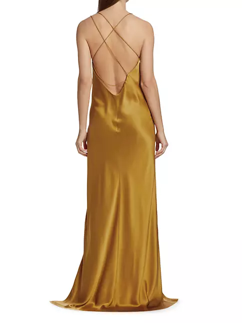Shop The Sei Silk Crisscross-Back Gown | Saks Fifth Avenue