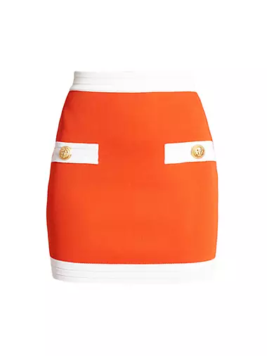 Two-Button Knitted Mini Skirt