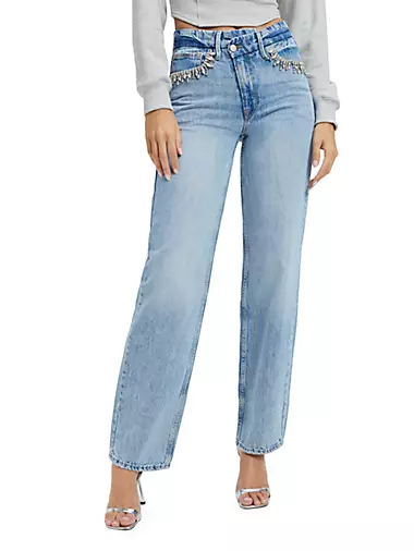 Rhinestone Good '90s Crossover Jeans