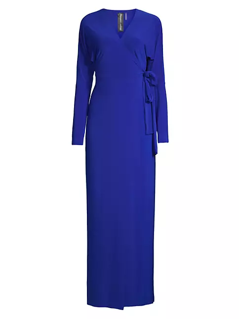 Shop Norma Kamali Wrap-Front Knit Column Gown | Saks Fifth Avenue