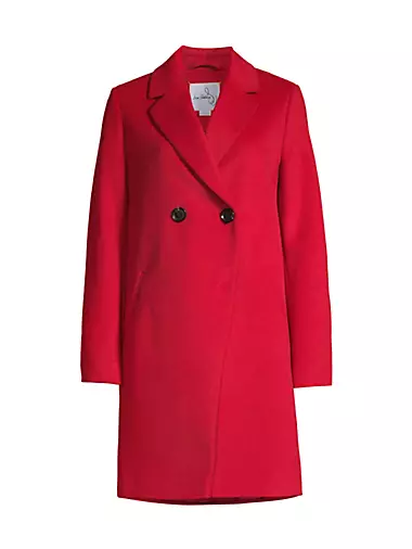 Wool Blend Double-Breasted Cutaway Coat