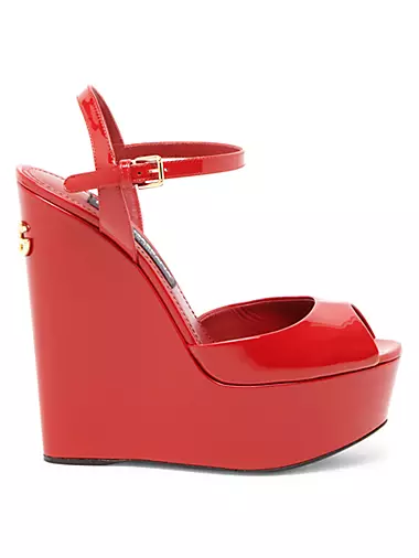 Patent Leather Wedge Sandals