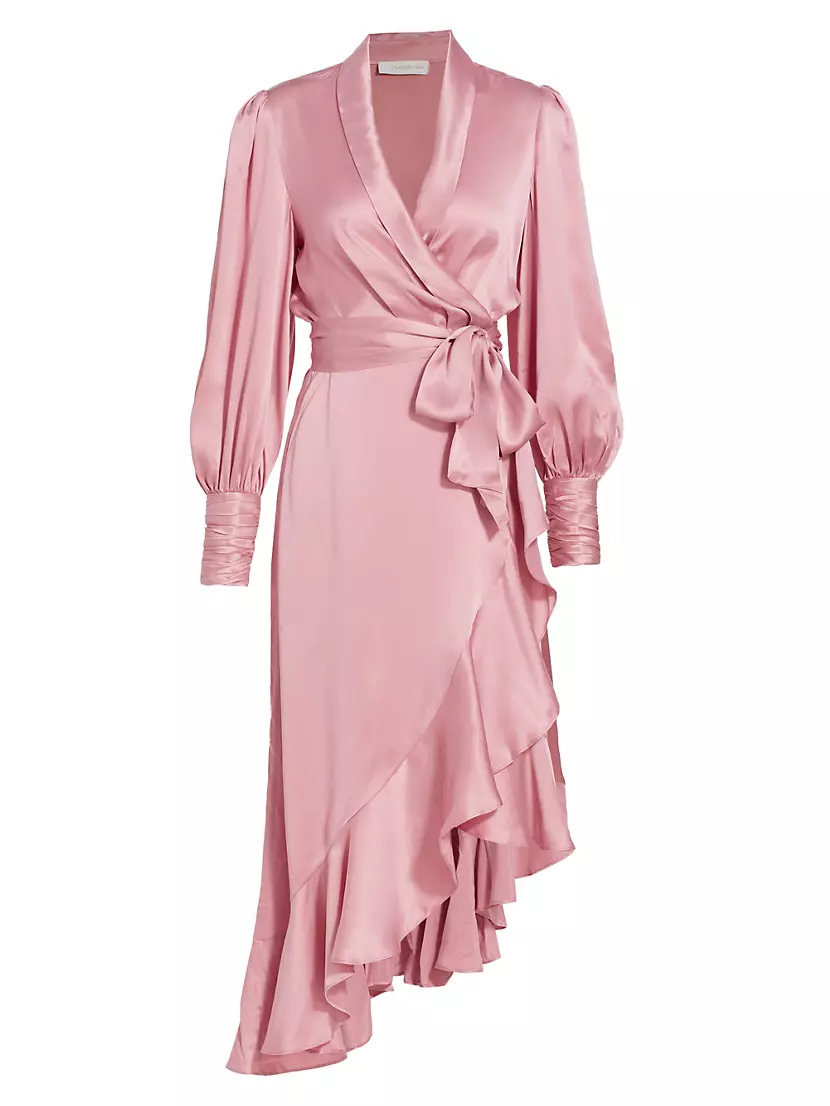 Shop Zimmermann Asymmetric Silk Wrap Midi-Dress | Saks Fifth Avenue