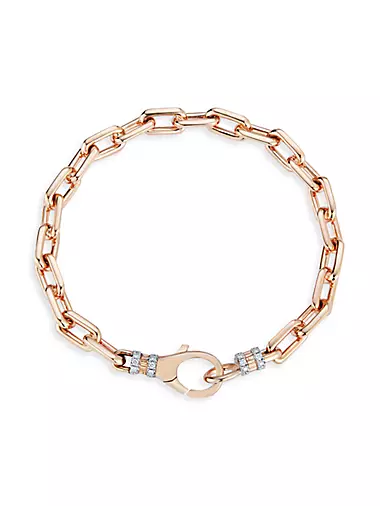 Clive 18K Rose Gold & Diamond Chain Bracelet