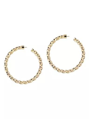 Karla 10K-Gold-Plated Twisted Hoop Earrings