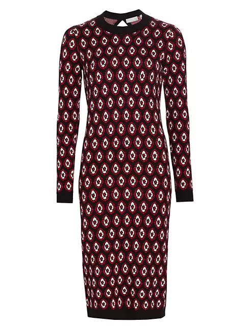 Shop Elie Tahari Cut-Out Jacquard Knit Dress | Saks Fifth Avenue