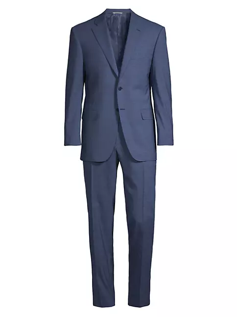 Shop Canali Neat Siena Wool Suit | Saks Fifth Avenue
