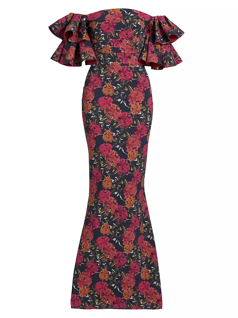 Shop Chiara Boni La Petite Robe Parvati Floral Jersey Off-The-Shoulder ...