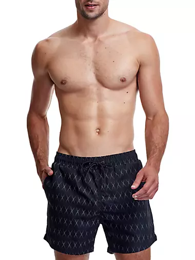 Gucci Geometric Pattern Swim Shorts in Natural for Men