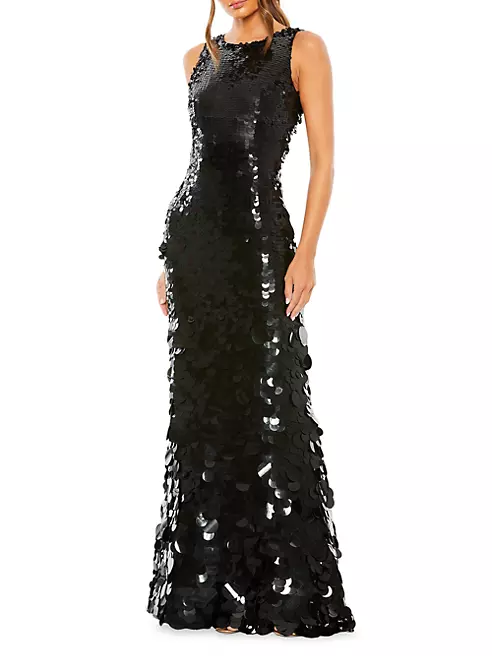 Shop Mac Duggal Sequined Sleeveless Gown | Saks Fifth Avenue