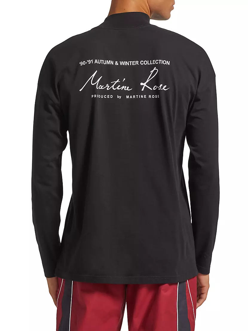 NWT MARTINE ROSE Logo Mock Neck Long Sleeve Shirt - Size XLARGE